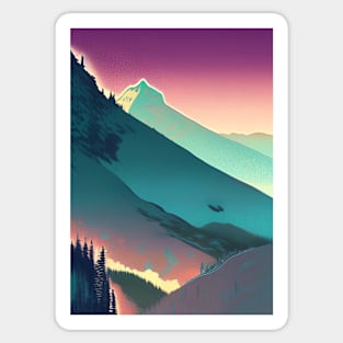 PURPLE AND GREEN TINGED MOUNTAIN VIEW Sticker